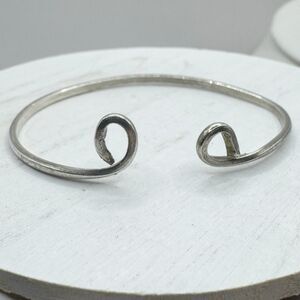 Sterling Silver Artisan Made Rustic Dainty Cuff Bracelet Small Child Size 925